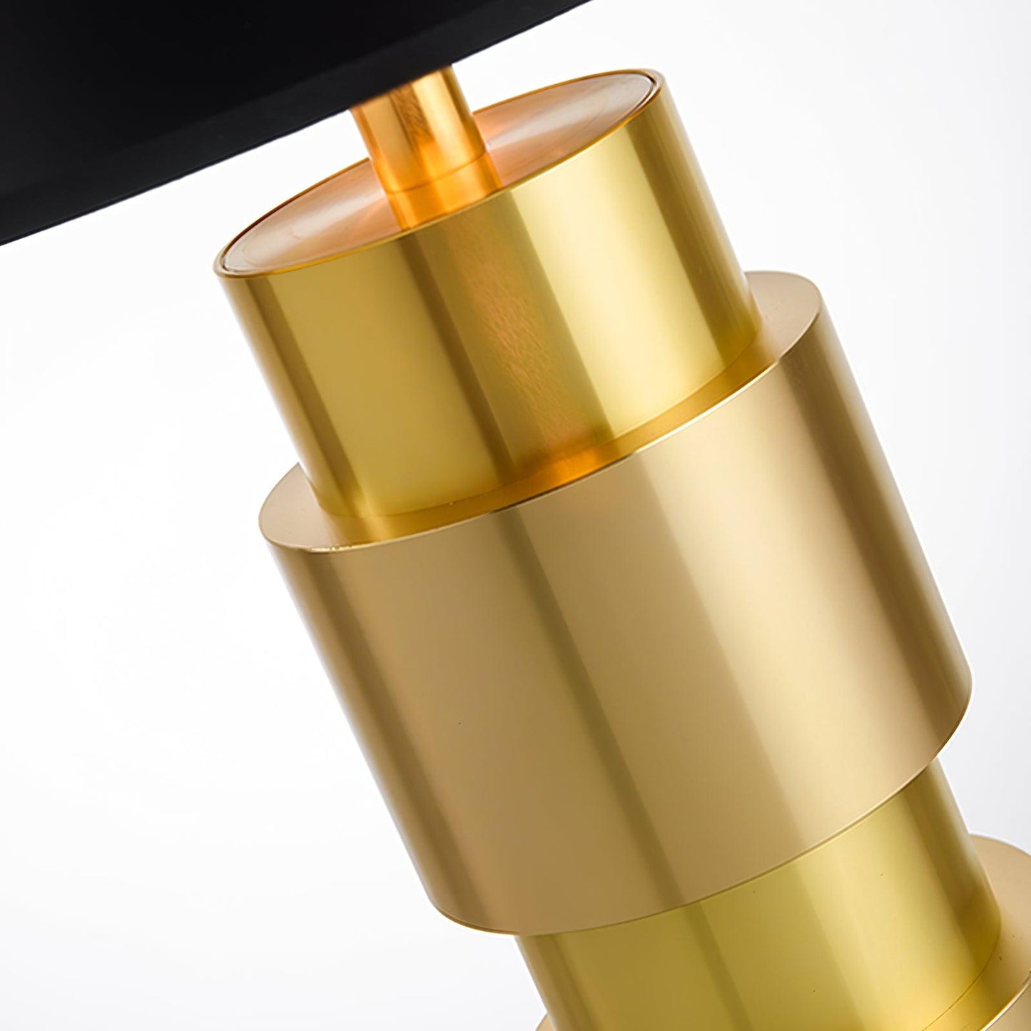 Jean Cylinder Table Lamp Gold Black Linen LED Desk Lighting