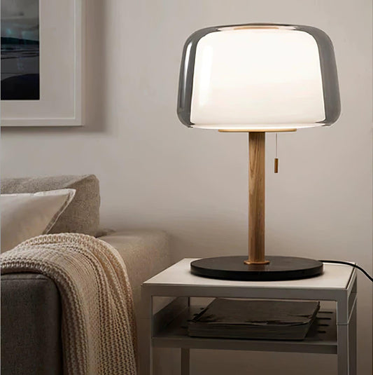 Mona Glass Table Lamp Metal Marble Modern LED Bedside Desk Light
