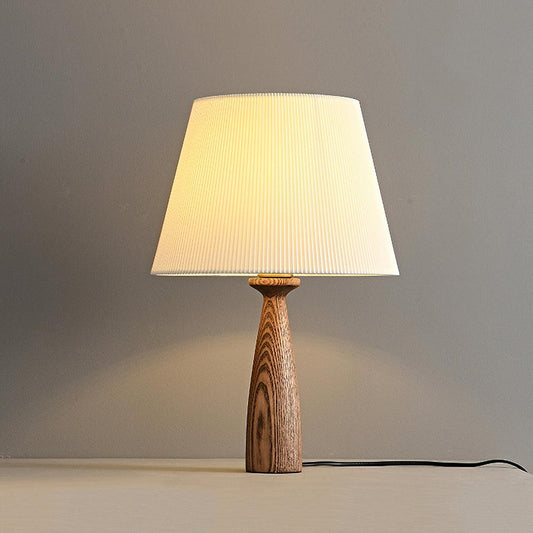 Nora Table Lamp Walnut Wood Fabric LED Desk Lamp Living Room Bedroom Lighting