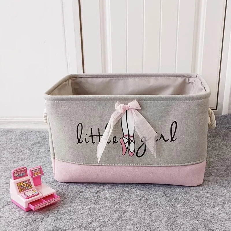 Pink Foldable Laundry Basket For Toys
