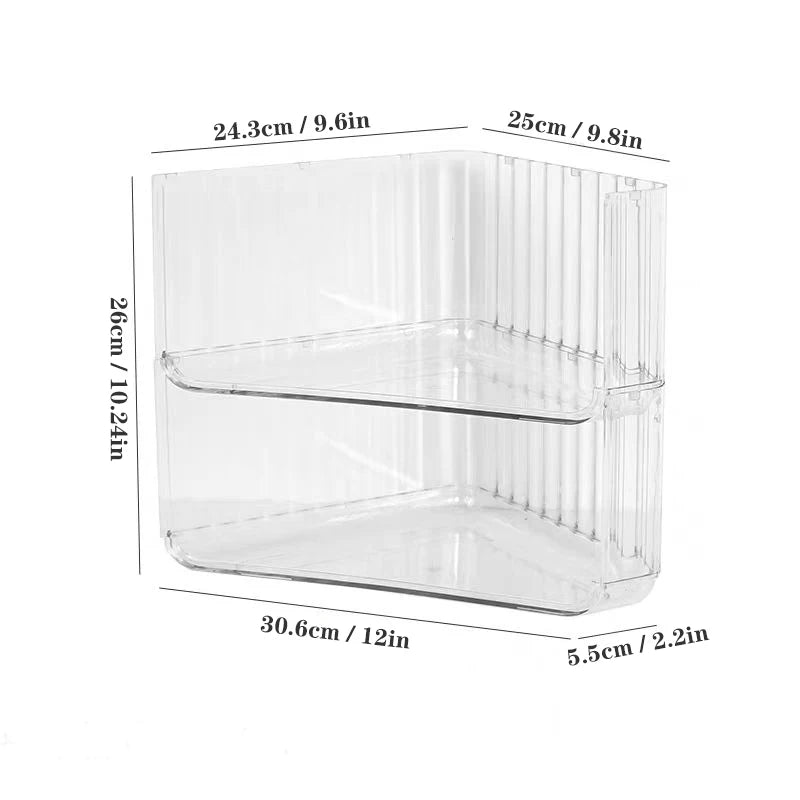 Clear Corner Bathroom Organizer Half Tier Shelf Makeup
