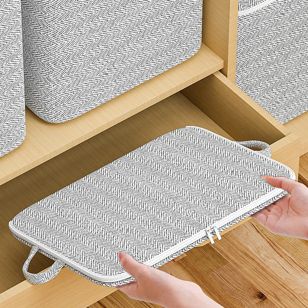 Foldable Cubes Organizer With Handle And Zipper