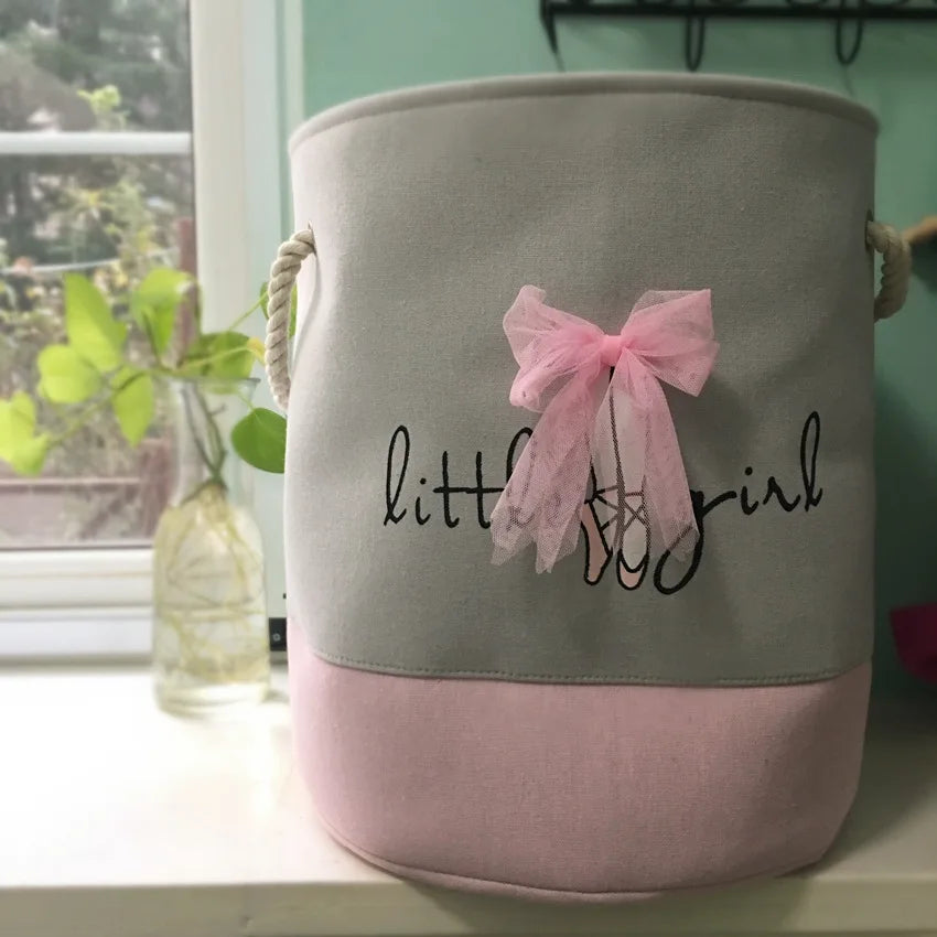 Pink Foldable Laundry Basket For Toys
