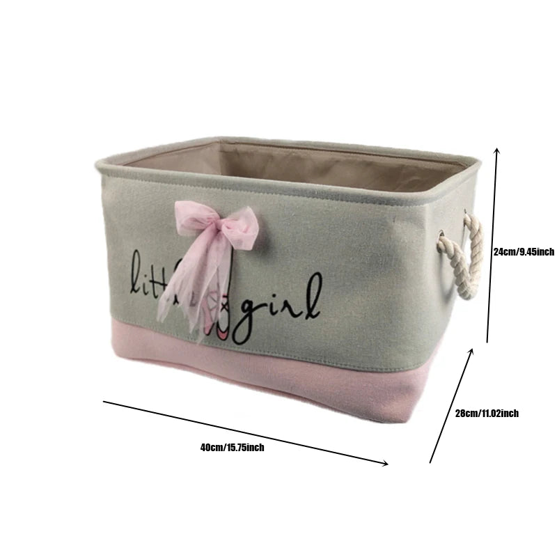 Pink Foldable Laundry Basket For Toys