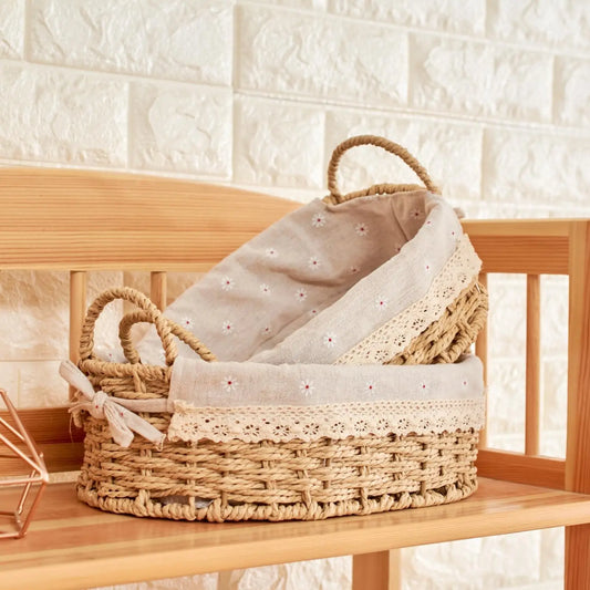 Wicker Storage Baskets For Shelves Organizing Decorative