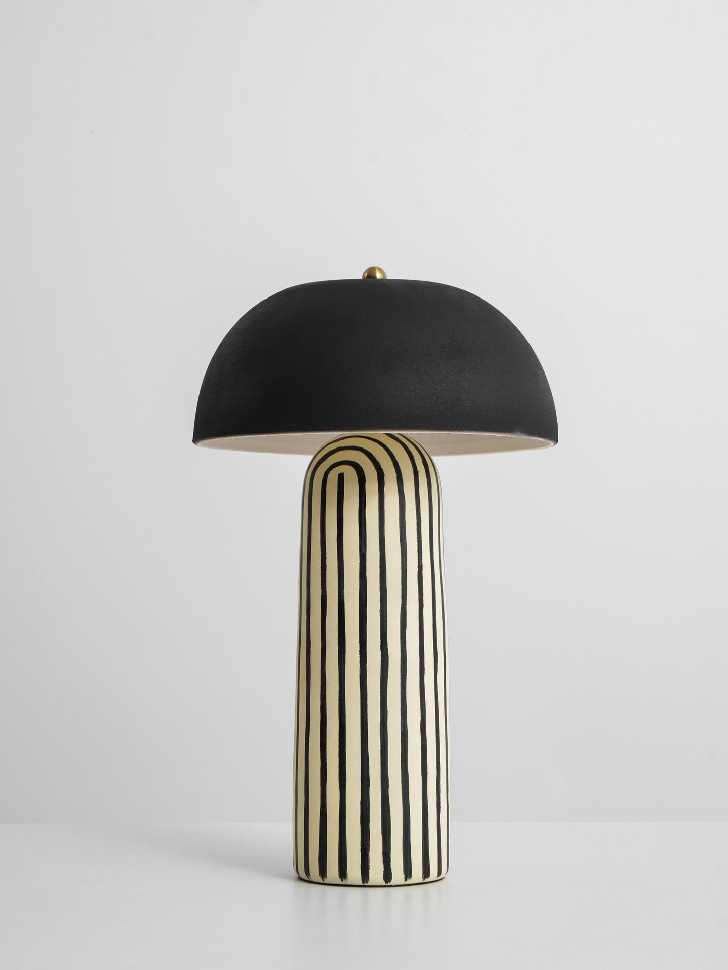 Stria Ceramic Table Lamp Black White Stripe Modern Indoor Lighting
