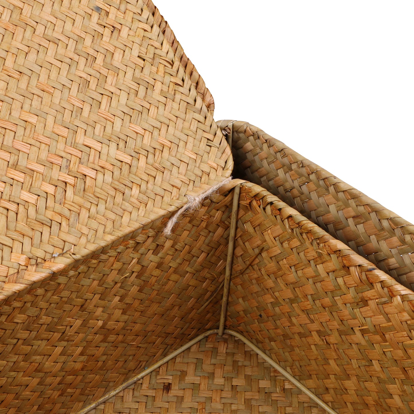 Wicker Storage Baskets Set of 4 with Lids - Decorative Organizers for Shelves