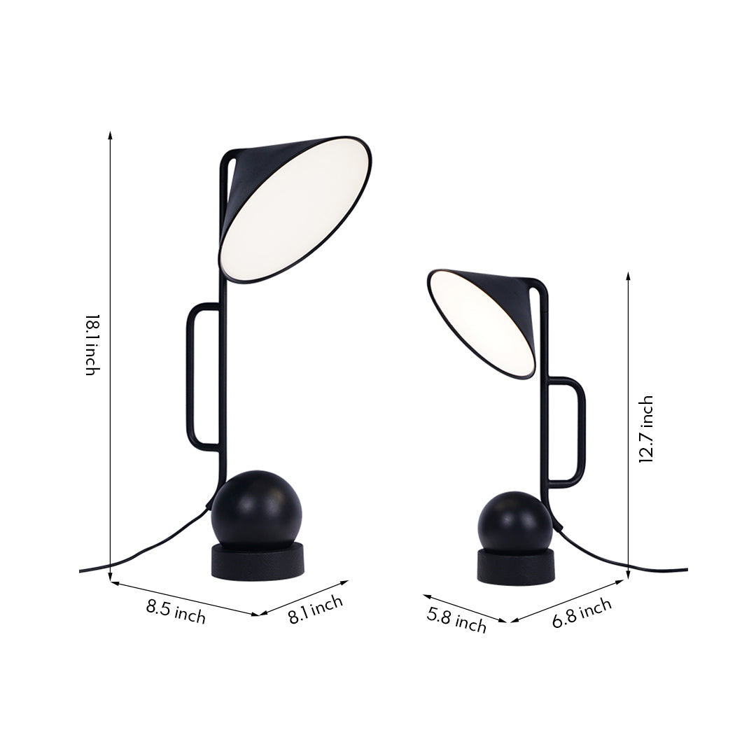 LED Dumbbell Desk Lamp – Creative Industrial Black Table Light for Home Office, Study & Bedroom