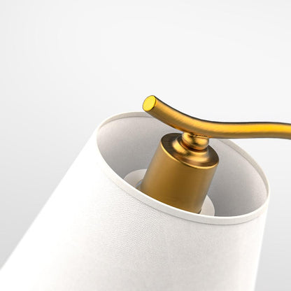 Metal Gooseneck Desk Lamp with Cone Fabric Shade – Adjustable Task Light for Home Office & Study