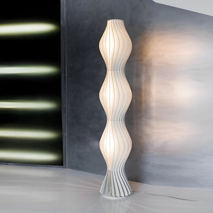 Wavy LED Floor Lamp Modern Coastal Acrylic Light Sculpture
