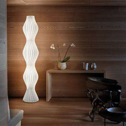Wavy LED Floor Lamp Modern Coastal Acrylic Light Sculpture