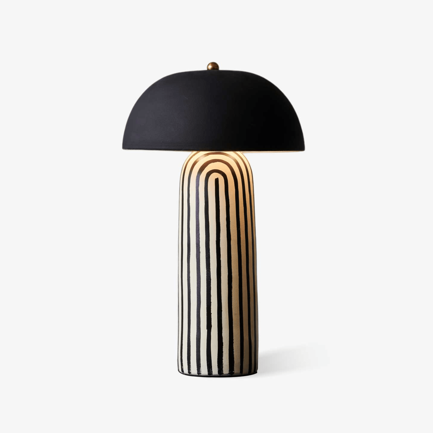 Stria Ceramic Table Lamp Black White Stripe Modern Indoor Lighting
