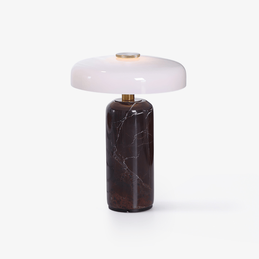 Lunara Marble Table Lamp Opaline Glass LED Bedside Reading Lamp