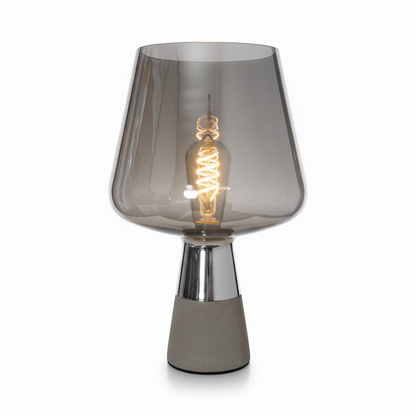 Modern Leimu Table Lamp LED Concrete Base Glass Shade Lighting