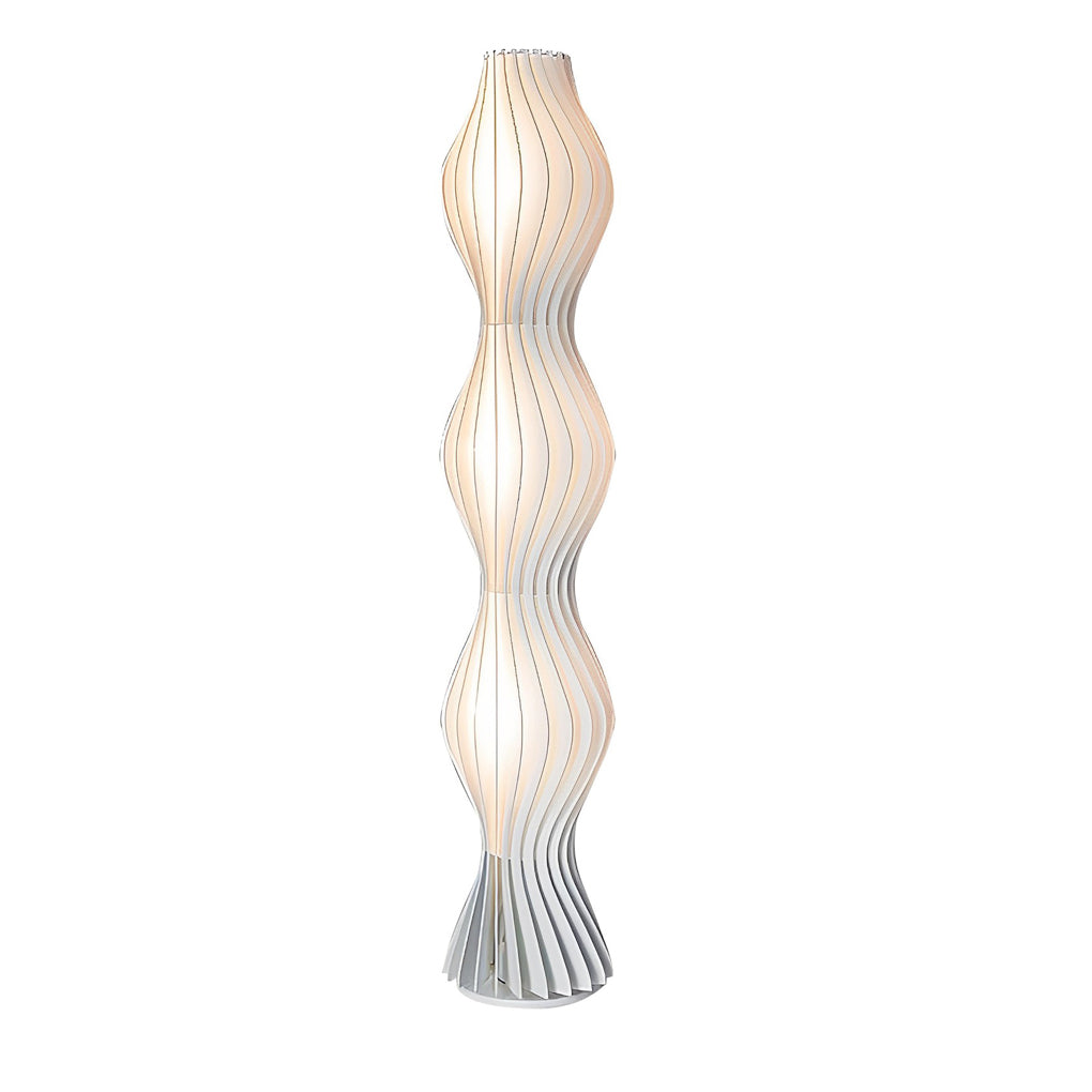 Wavy LED Floor Lamp Modern Coastal Acrylic Light Sculpture