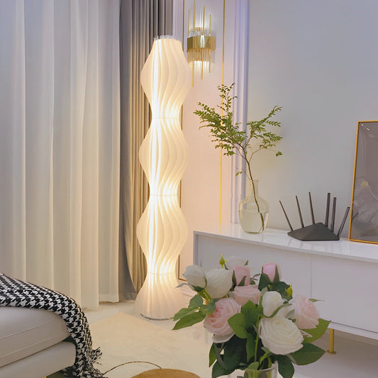Wavy LED Floor Lamp Modern Coastal Acrylic Light Sculpture