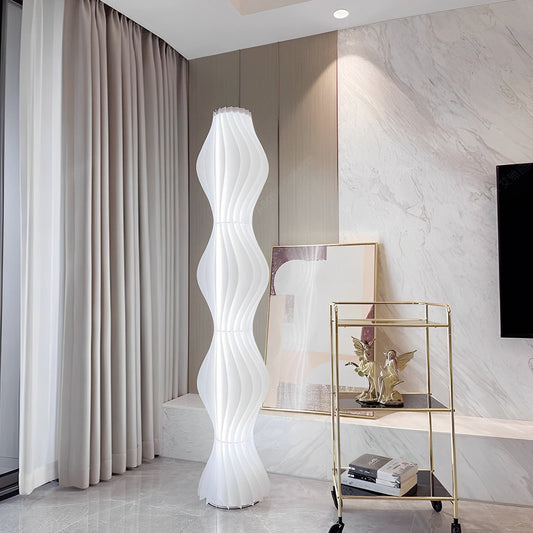 Wavy LED Floor Lamp Modern Coastal Acrylic Light Sculpture