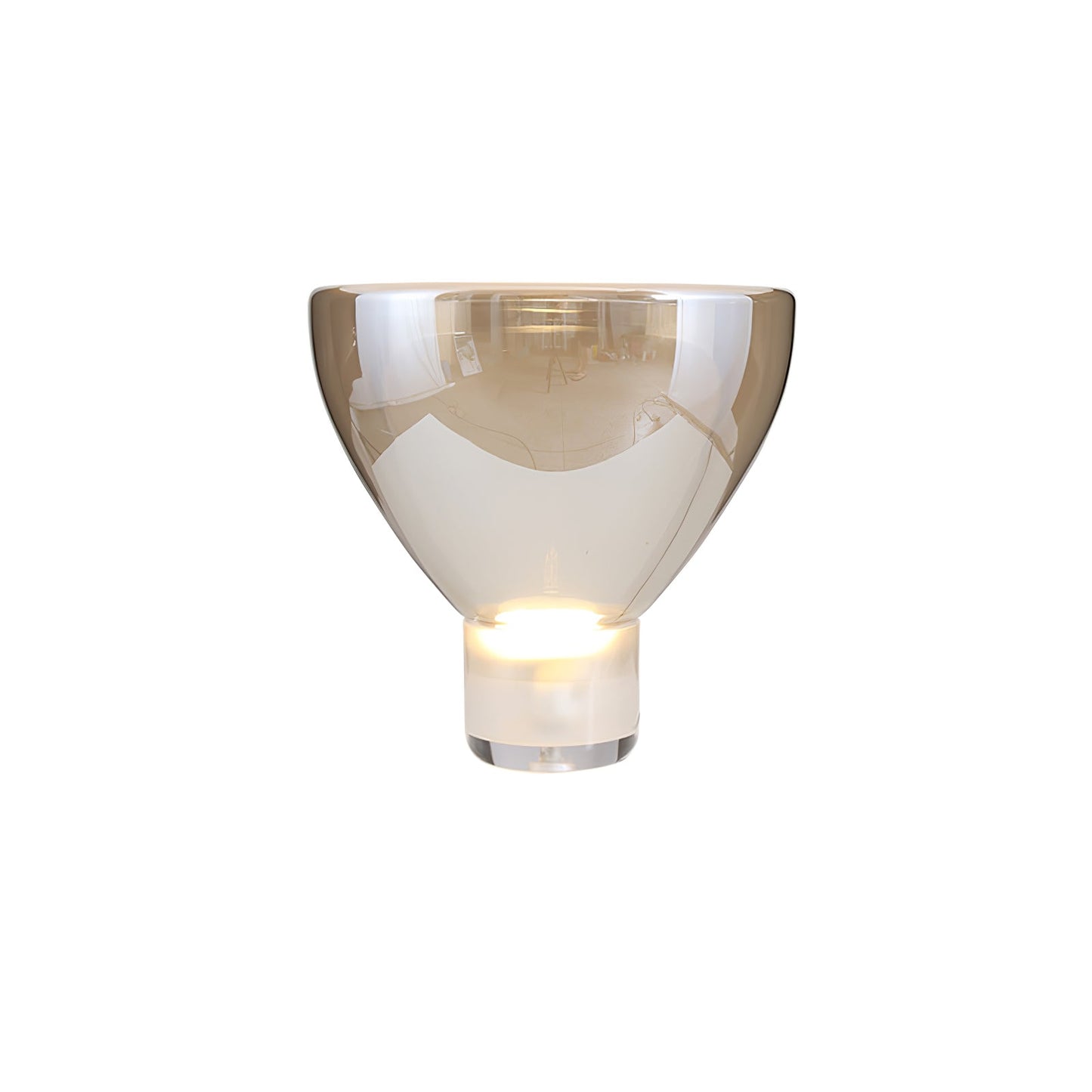 Aella Table Lamp Modern LED Cognac Smoke Grey Glass Ambient Light