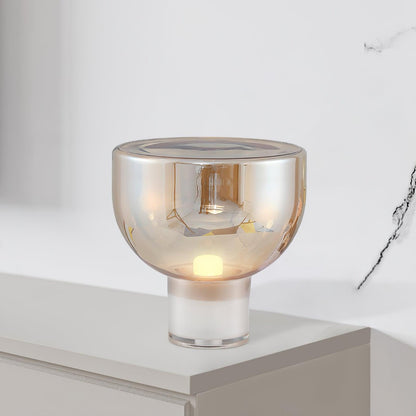 Aella Table Lamp Modern LED Cognac Smoke Grey Glass Ambient Light