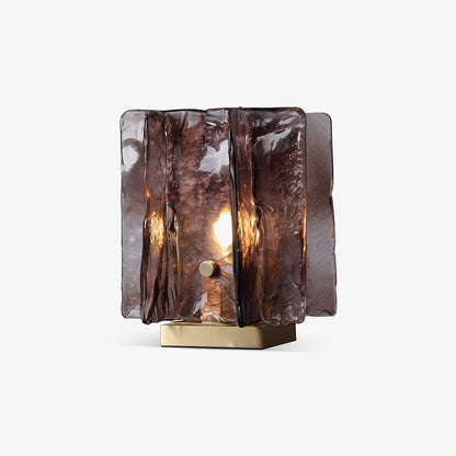 Retro Brass Design with Warm Amber Glass Ambient Light Lamp
