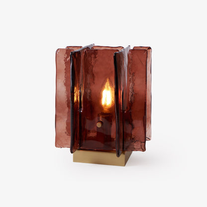 Retro Brass Design with Warm Amber Glass Ambient Light Lamp