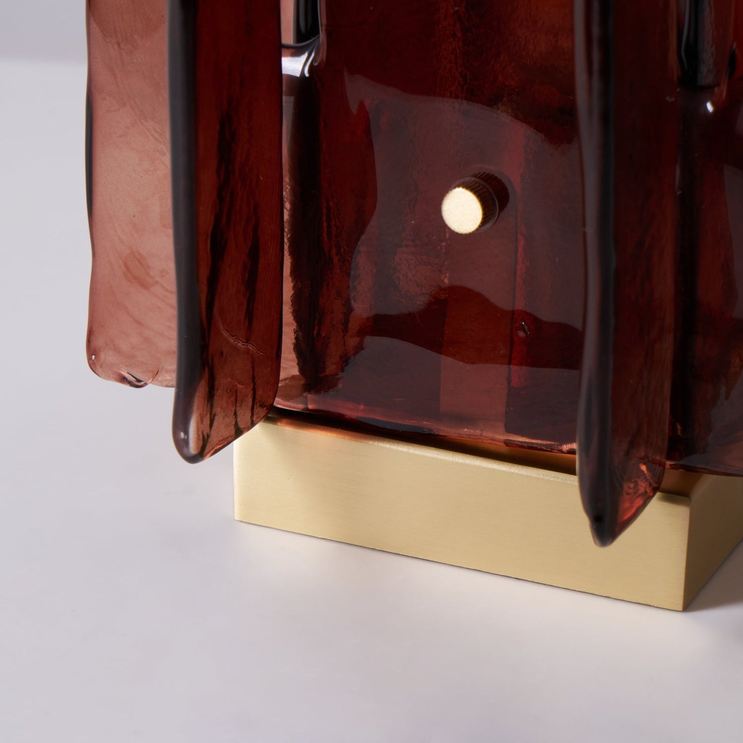 Retro Brass Design with Warm Amber Glass Ambient Light Lamp