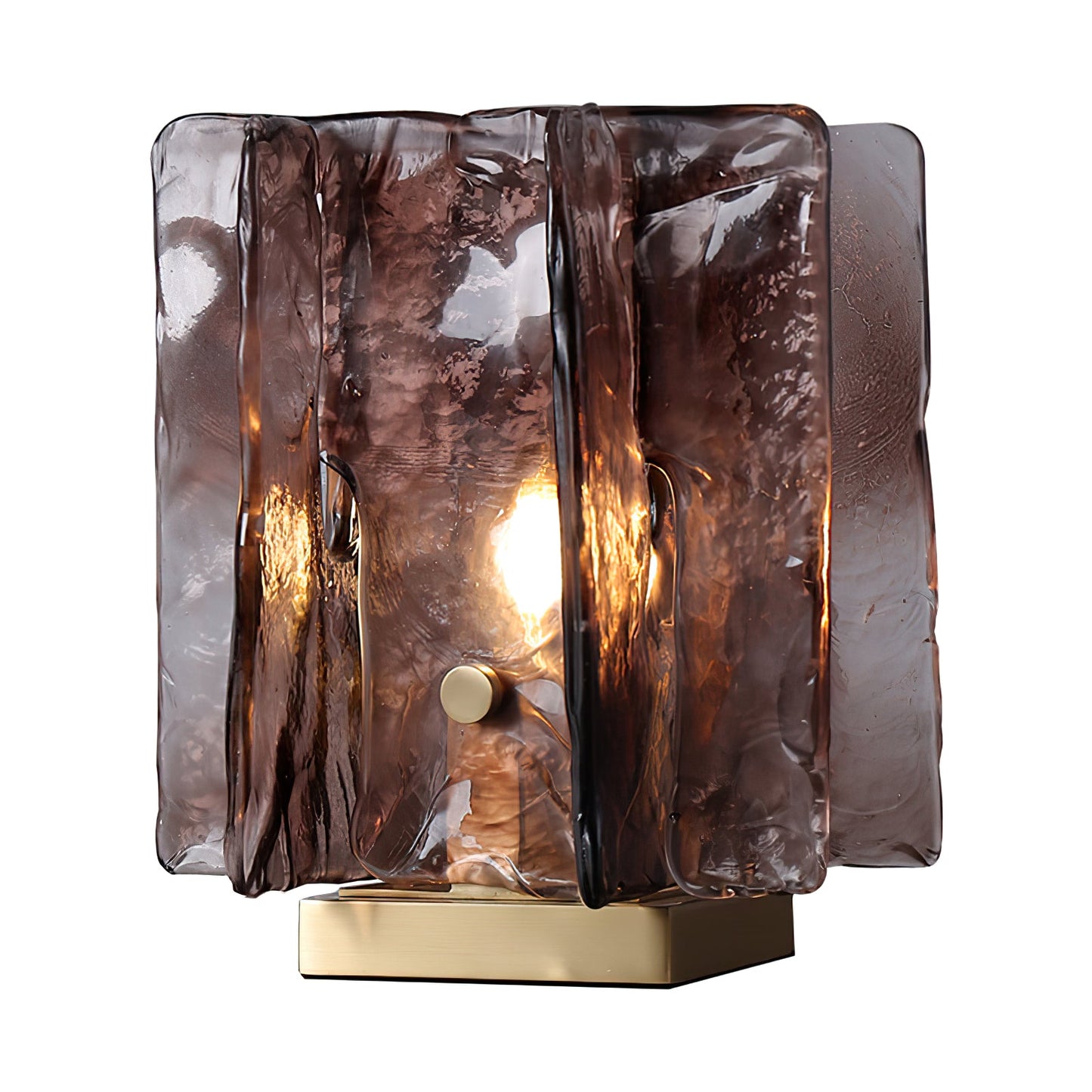 Retro Brass Design with Warm Amber Glass Ambient Light Lamp