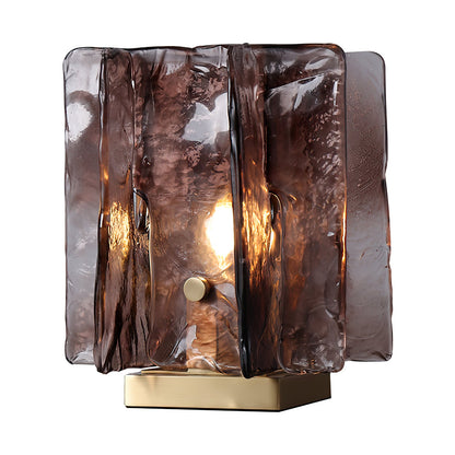 Retro Brass Design with Warm Amber Glass Ambient Light Lamp