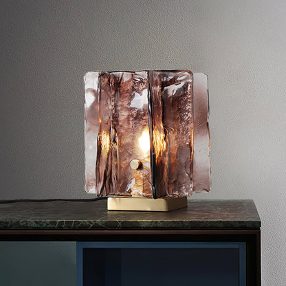 Retro Brass Design with Warm Amber Glass Ambient Light Lamp