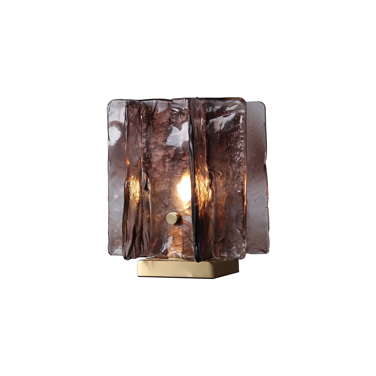 Retro Brass Design with Warm Amber Glass Ambient Light Lamp