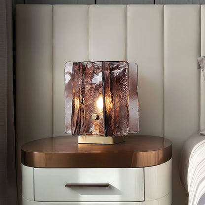 Retro Brass Design with Warm Amber Glass Ambient Light Lamp