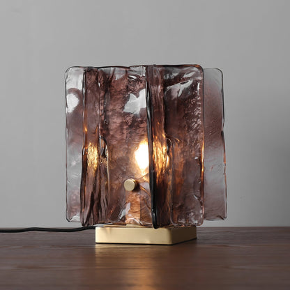 Retro Brass Design with Warm Amber Glass Ambient Light Lamp