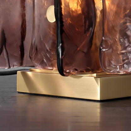 Retro Brass Design with Warm Amber Glass Ambient Light Lamp