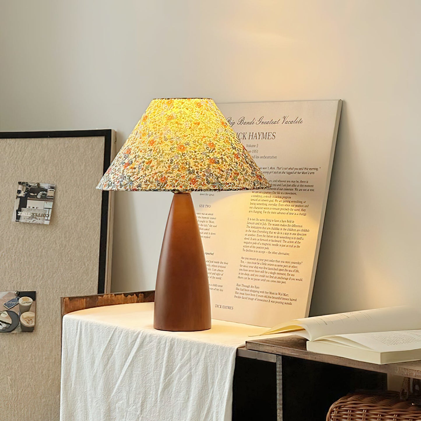 Amelia Blossom Table Lamp Floral Fabric LED Indoor Lighting