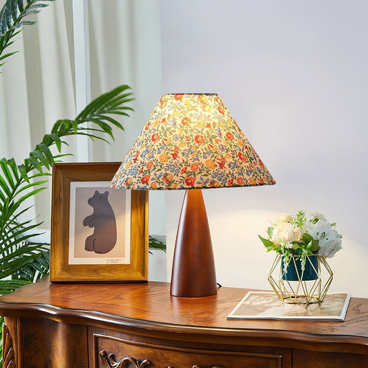 Amelia Blossom Table Lamp Floral Fabric LED Indoor Lighting