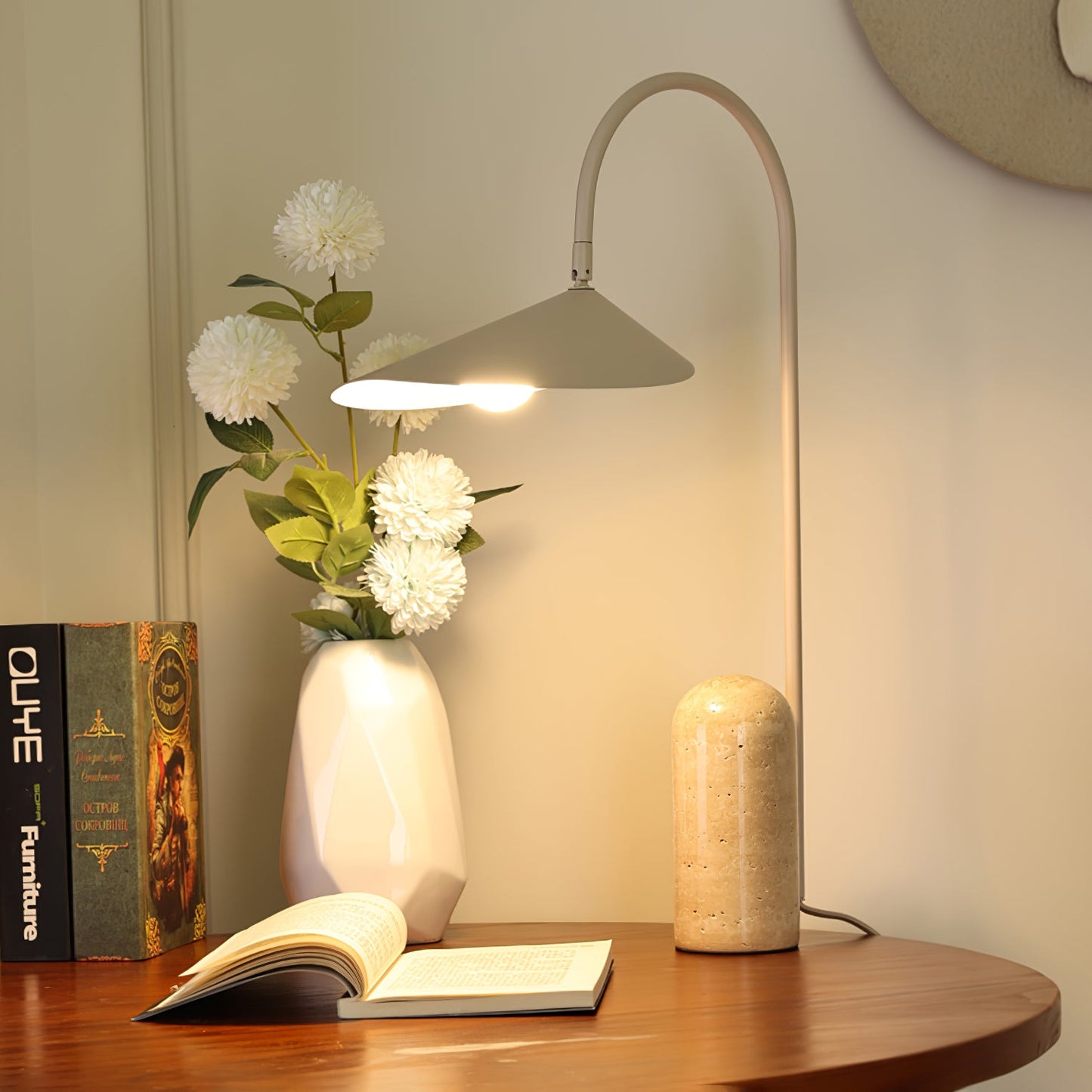 Arum Table Lamp – Elegant Adjustable Light with Marble Base