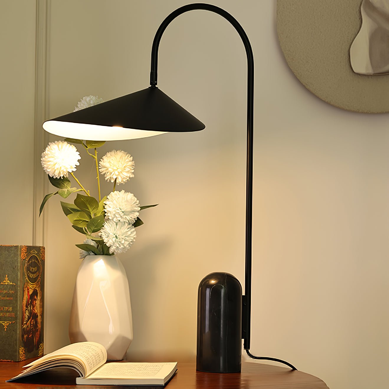Arum Table Lamp – Elegant Adjustable Light with Marble Base
