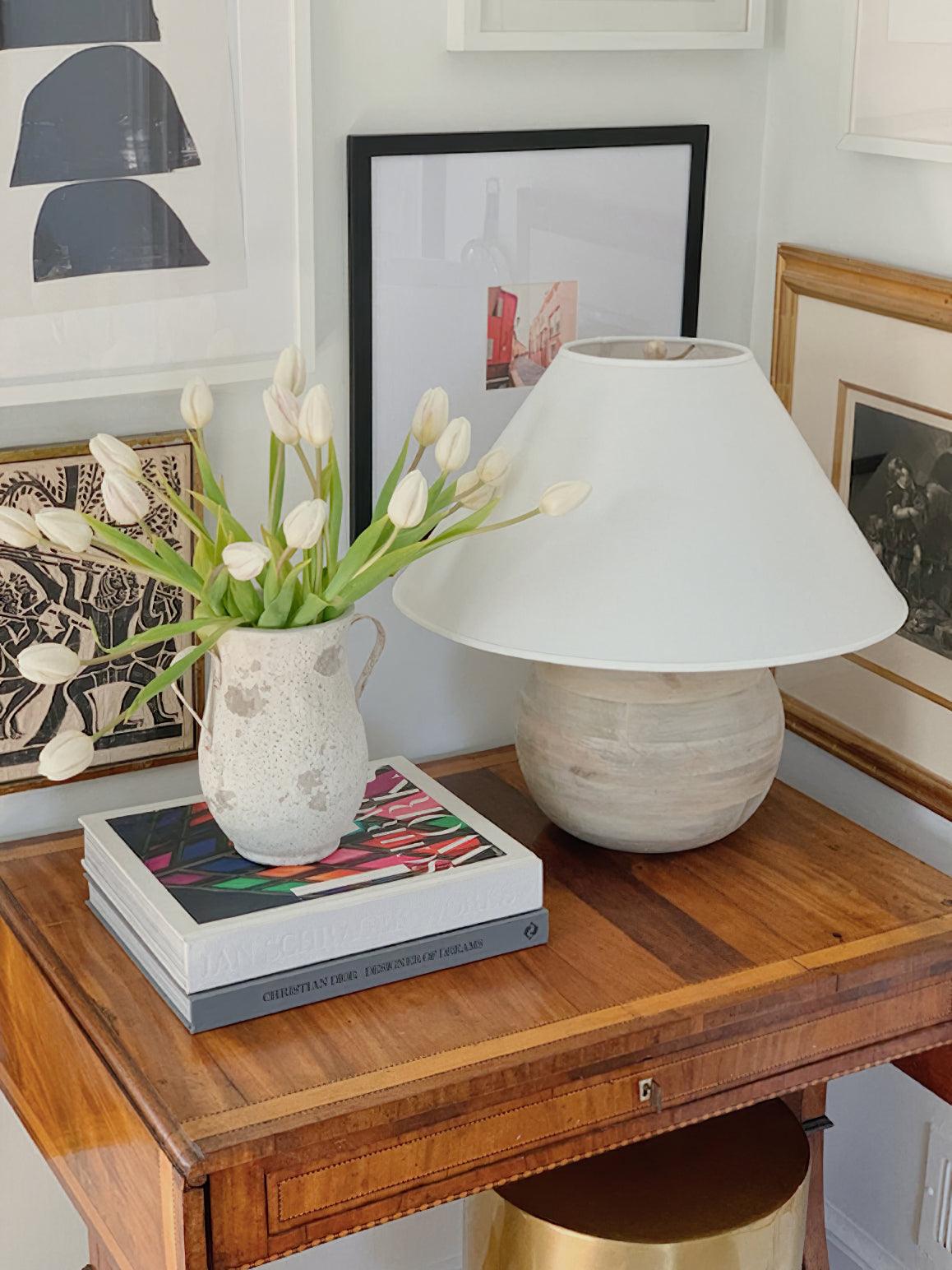 Beachside Table Lamp Whitewashed Wood LED Indoor Lighting