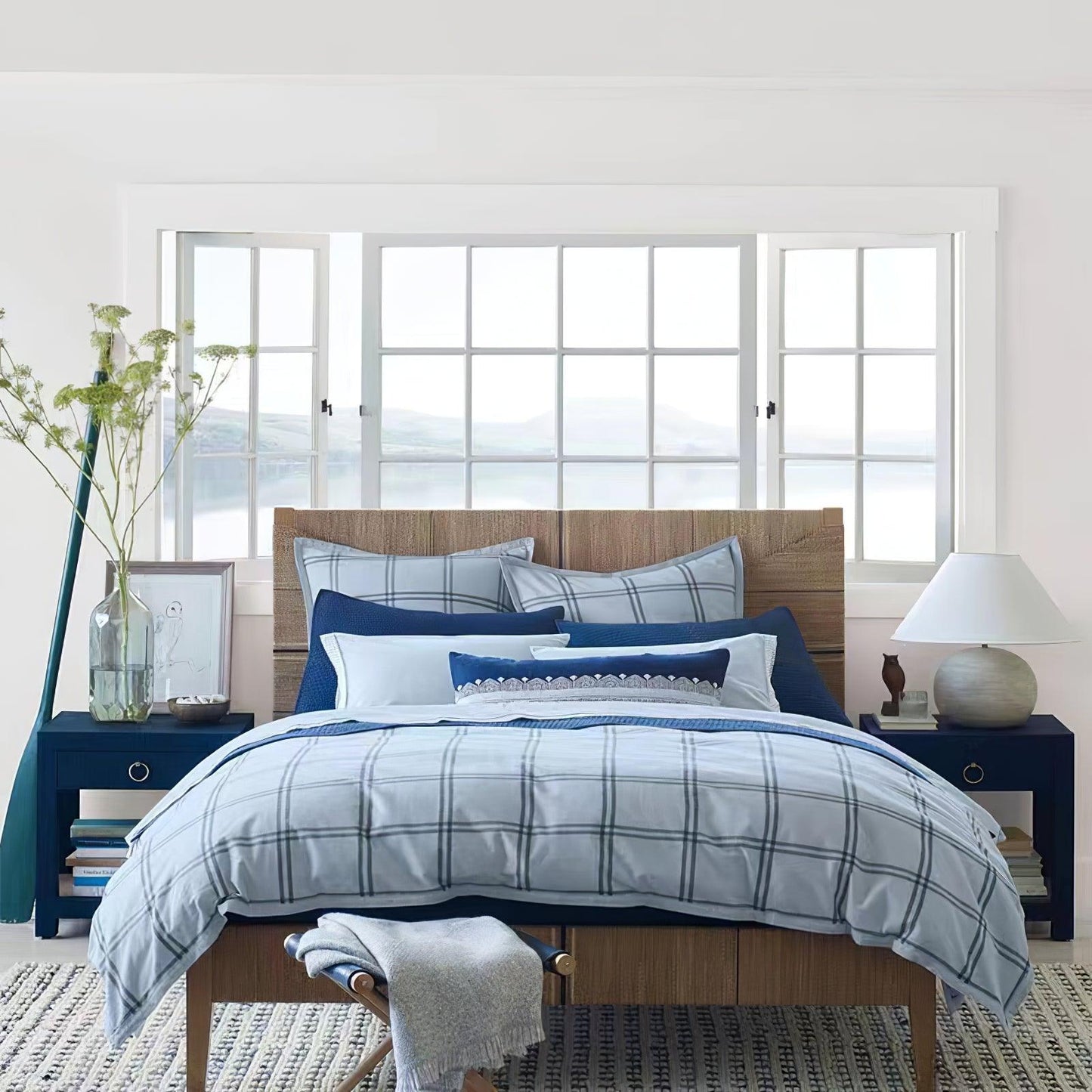 Beachside Table Lamp Whitewashed Wood LED Indoor Lighting