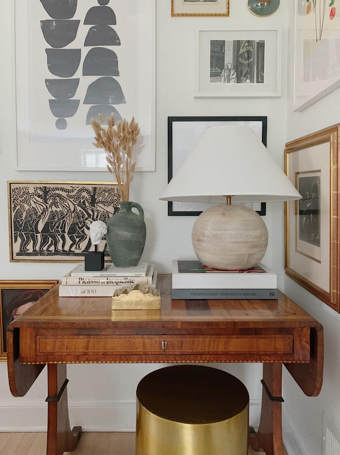 Beachside Table Lamp Whitewashed Wood LED Indoor Lighting