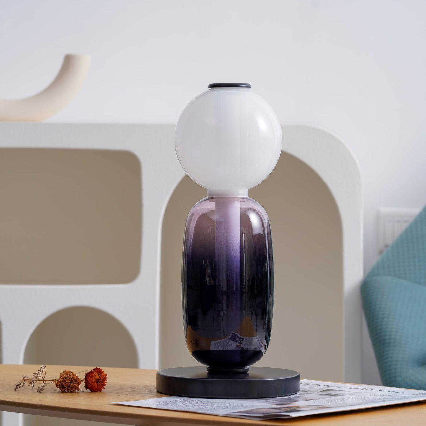 Candied Glass LED Sculpture Table Light Living Room Bedroom Lamp