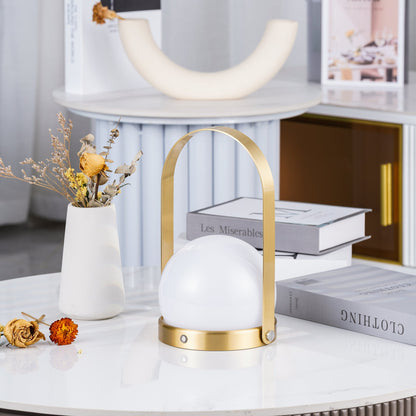 Carrie Cordless Table Lamp Gold Black White LED Indoor Lighting