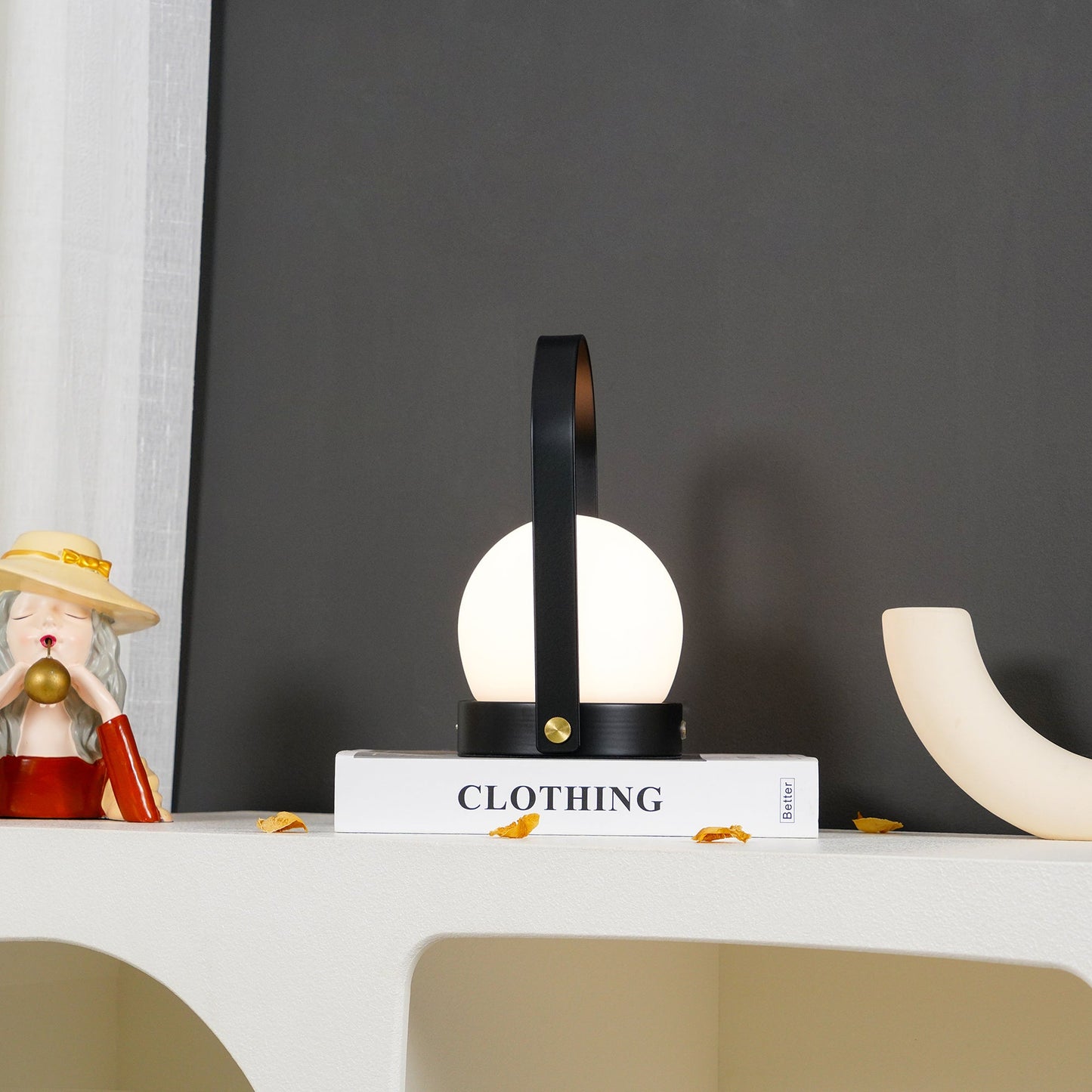 Carrie Cordless Table Lamp Gold Black White LED Indoor Lighting