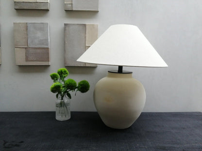 Decker Table Light with Ceramic Vase Base & Soft Pongee Shade for Elegant Home Décor Lamp