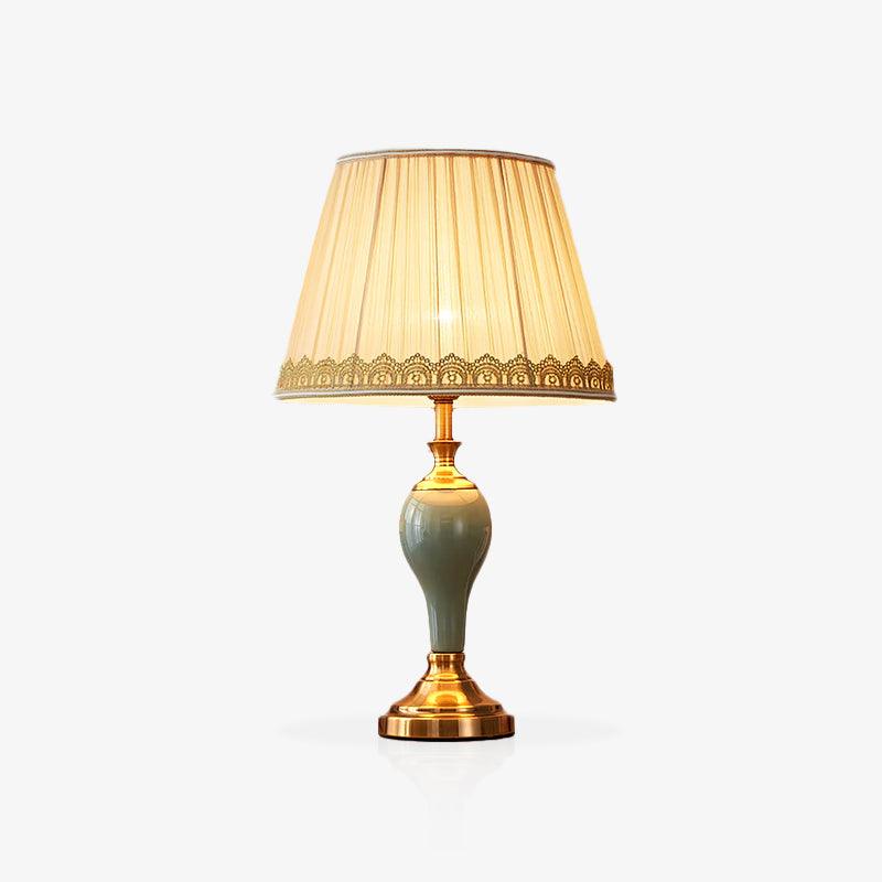 Chaslyn Table Lamp Blue Brass Ceramic LED Desk Lamp Bedroom Study Lighting