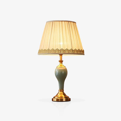 Chaslyn Table Lamp Blue Brass Ceramic LED Desk Lamp Bedroom Study Lighting
