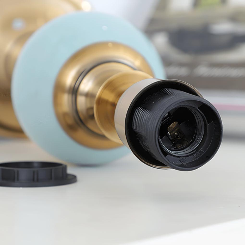 Chaslyn Table Lamp Blue Brass Ceramic LED Desk Lamp Bedroom Study Lighting