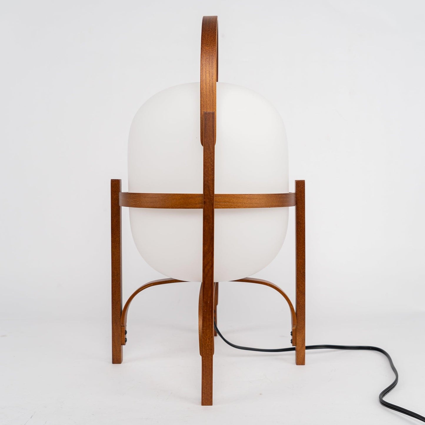 Modern Portable Lantern Glass Table Lamp White Shade LED Light