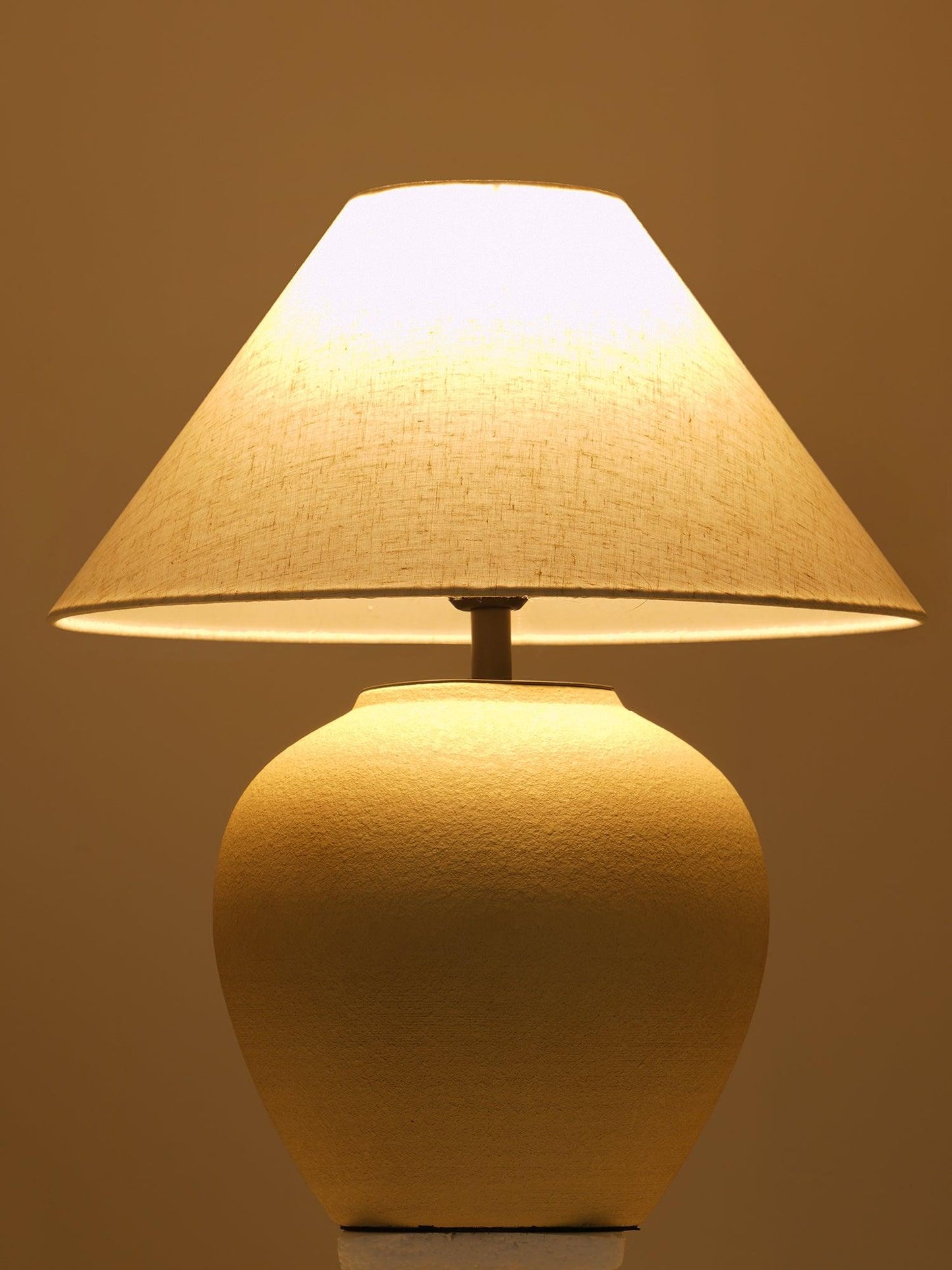 Decker Table Light with Ceramic Vase Base & Soft Pongee Shade for Elegant Home Décor Lamp