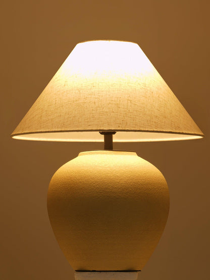 Decker Table Light with Ceramic Vase Base & Soft Pongee Shade for Elegant Home Décor Lamp
